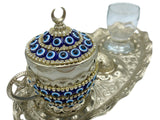 Lavina | Turkish Coffee Cup Set With Nazar Bead Design - TryAladdin