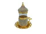 Lavina | Turkish Tea Cup with Lid Swarovski Stone Design - TryAladdin