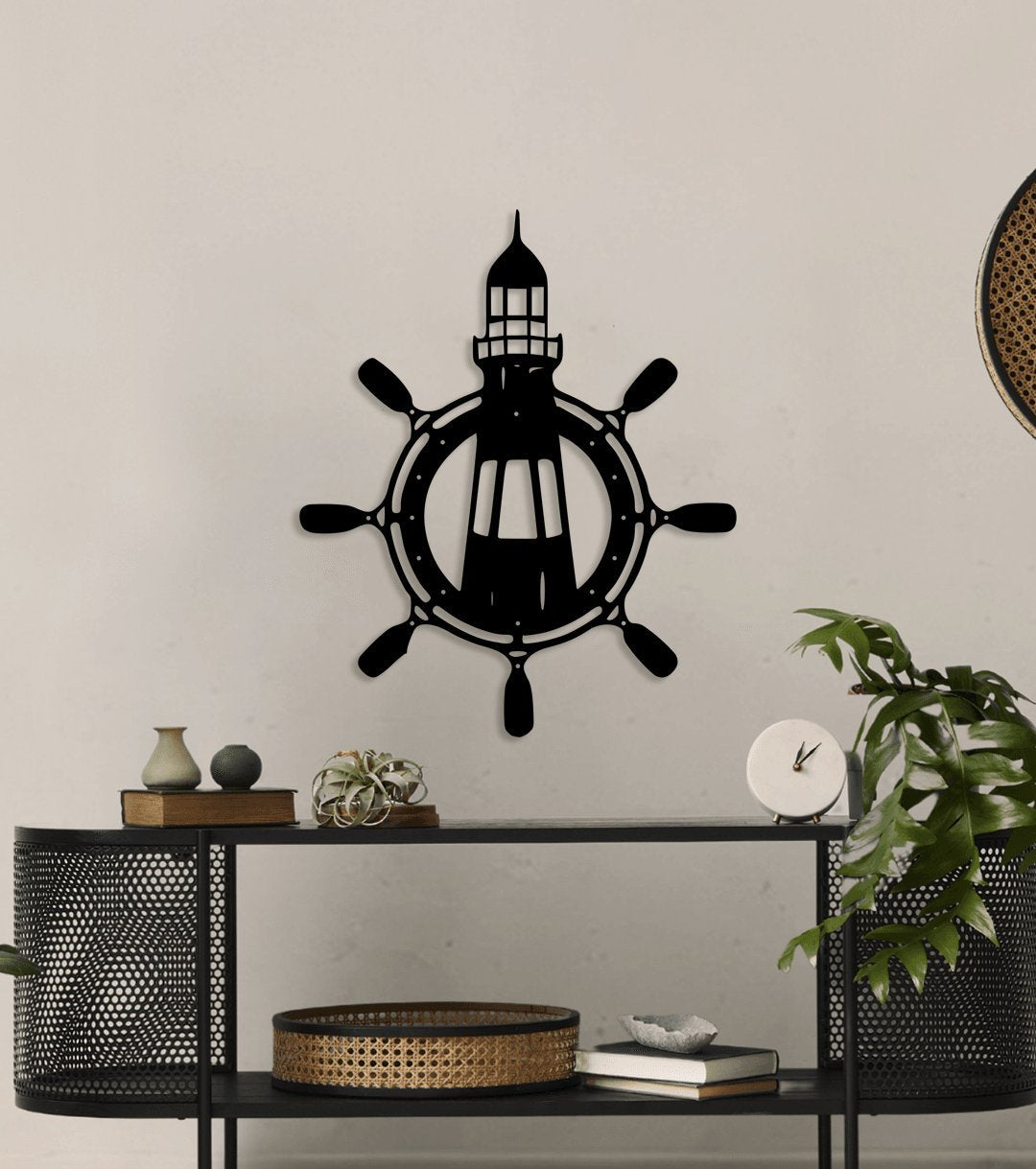 NR Dizayn | Helm and Lighthouse Detailed Metal Wall Art - TryAladdin