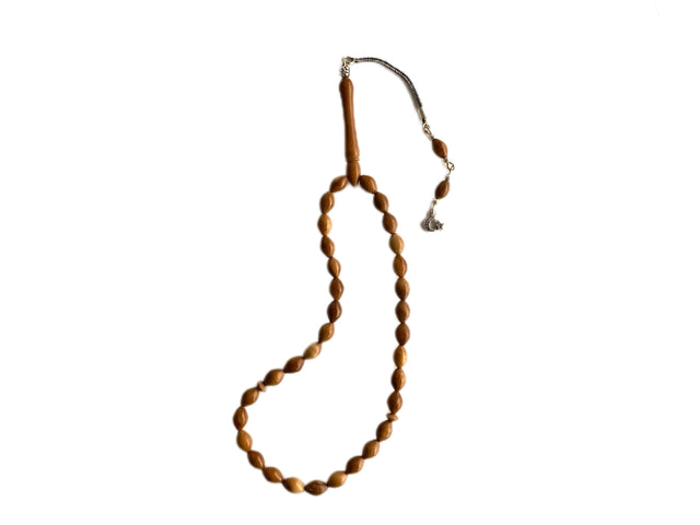 Tesbihevim | Plain Kuka Wood Tasbih with Silver Tassel - TryAladdin